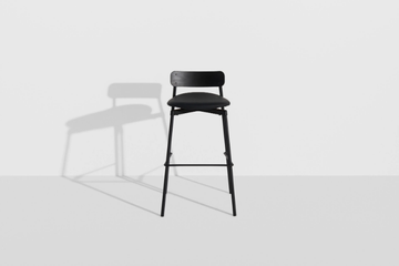FROMME - High stackable leather stool with footrest by Petite Friture - view 3